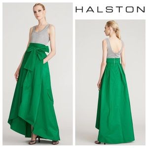 HALSTON Pam Shimmer Jersey Taffeta Gown